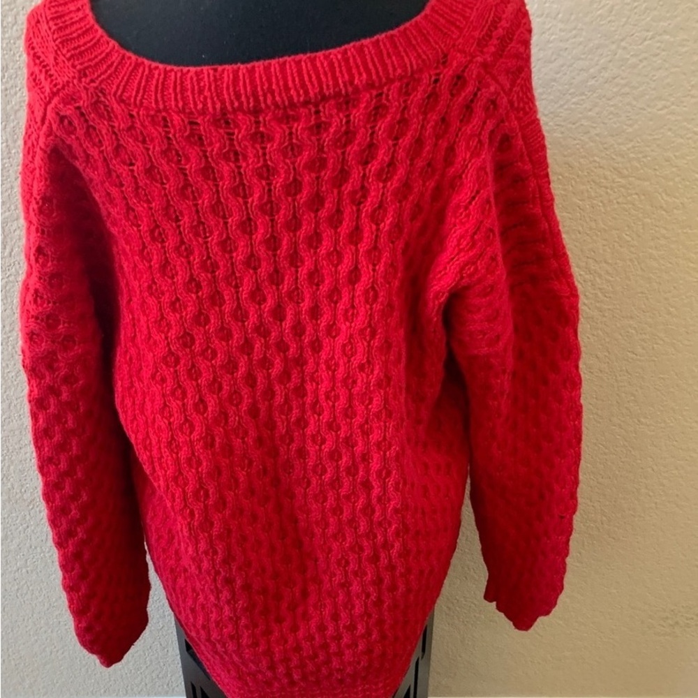 Express Bold Red Off-the-Shoulder Sweater